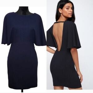 LULUS NWT Navy Blue Backless Sheath Dress, Size Small